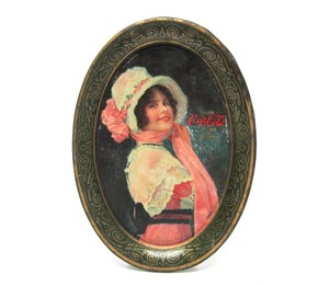 Original Antique Early 1900s COCA COLA Tin Litho Advertising Tip Tray