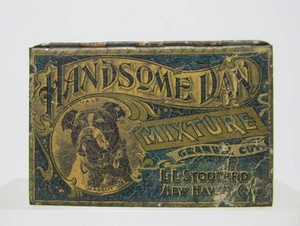 Early Antique Handsome Dan Tobacco Tin wBulldog Grpahics