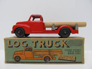 Near Mint in Box Old Vintage HUBLEY Cast Metal Logging Truck wOriginal Box