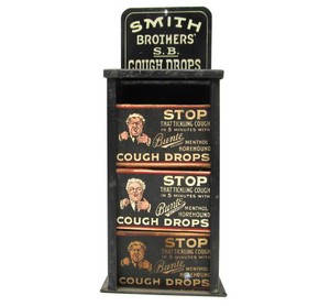 Antique General Store SMITH BROTHERS Cough Drops Metal Store Display