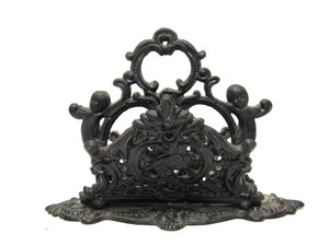 Ornate Antique Cast Iron Letter Holder