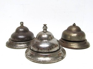 3 Antique Hotel Lobby Bells