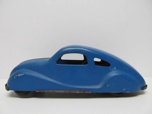 Nice Larger Vintage Wind-Up Toy Car - Blue