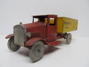 Vintage 1930s Metalcraft Pressed Steel White King Delivery Truck