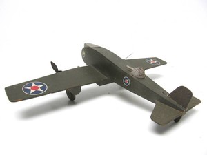 Vintage 1940s Wooden Toy Military Airplane from Sessions Clock Company