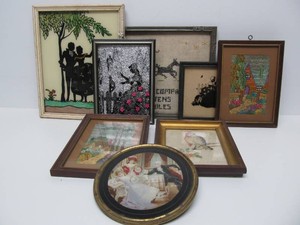 Vintage &amp Antique Small Framed Items - Silhouettes etc