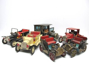 Lot of 6 Vintage 1950s era Japanese Tin Litho Cars