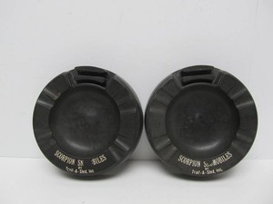 2 Original circa 1960s SCORPION Snowmobiles by Trail-A-Sled Advertising Ashtrays&nbsp