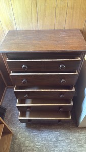Vintage Wooden Chest of Drawers with wood handles