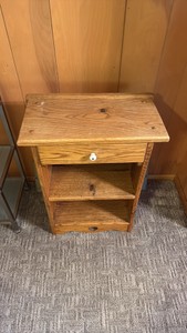 Small Wooden Storage Stand with Two Drawers & Open Shelf