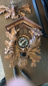 Decorative Cuckoo-Style Wall Clock with Pendulum & Weights