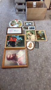 Framed Religious & Scenic Wall Art with Decorative Plates