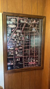Framed Las Vegas Map-Style Attractions Print