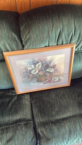 Framed Fruit Still-Life Print with Matting & Wood Frame
