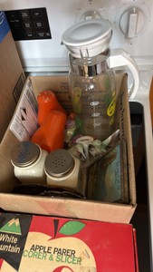 Kitchen Lot with Blender, Warming Tray, Dishes & Glassware