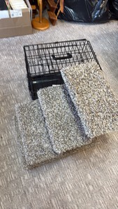 Wire Pet Crate with Tray & Carpeted Pet Steps