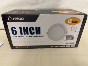 12 pack Mico 6 inch Slim Panel LED Recessed Light
