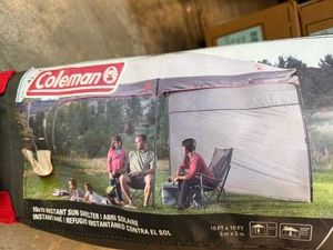 Coleman 10ft x 10ft Sun Shelter WSide Shade & Wheel Bag