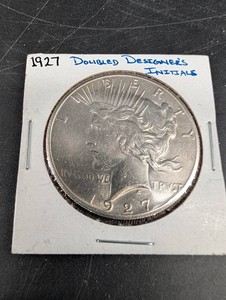 1927 Peace Dollar With Doubled Designers Initials