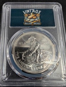 1986 PCGS Genuine American Prospector 1 Oz Silver Round