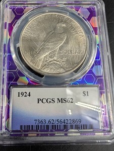 1924 Peace Dollar PCGS MS62