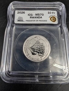 2026 Rwanda 10 Franc .999 Silver Predator Or Passage ICG MS70
