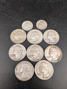 90% Silver Quarters & Dimes (Lot of 10)