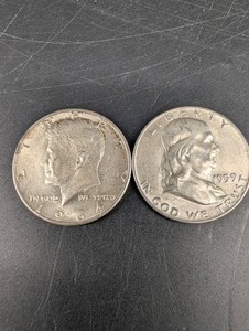U.S. Franklin & Kennedy Half Dollar Coins (Lot of 2)