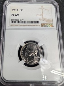 1953 5C NGC PF 69 Jefferson Nickel