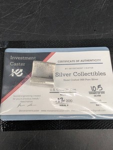 Investment Caster U.S. Constitution 999 Pure Silver Collectible