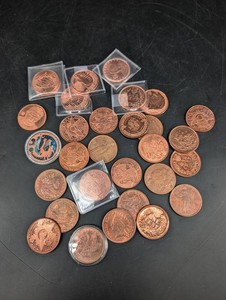 Mixed Lot Of Copper Collectible Coins And Medallions