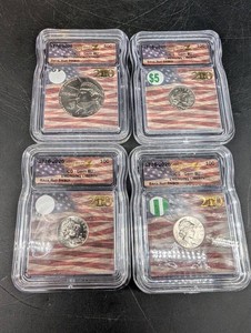 Lot of 4 1776-2026 Encapsulated American Commemorative Coins