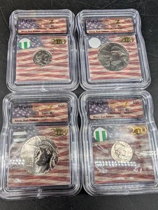 Lot of 4 1776-2026 ICG Gem BU 10C & 50C Commemorative Coins