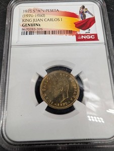 1975 Spanish Peseta King Juan Carlos I NGC Genuine