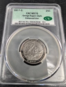 2017-S George Rogers Clark Quarter, CAC MS70