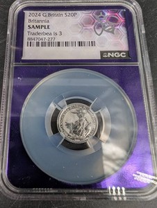 2024 Great Britain Britannia 20 Pence NGC Sample Coin 110oz Silver