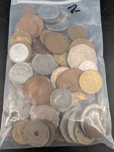 Assorted Mixed World Coins in Zip Bag