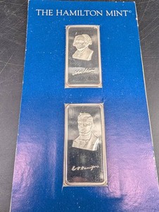 Hamilton Mint John Adams & William H. Harrison Silver Bars (Lot of 2)