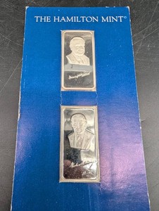 Hamilton Mint Warren Harding & Woodrow Wilson Silver Bars (Lot of 2)