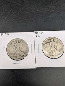 1918-S & 1917-D Walking Liberty Half Dollars (Lot of 2)
