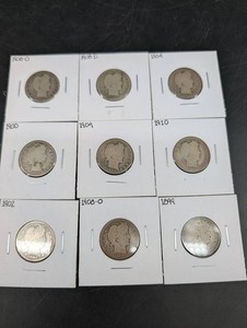 Barber Quarter Collection (Lot of 9)