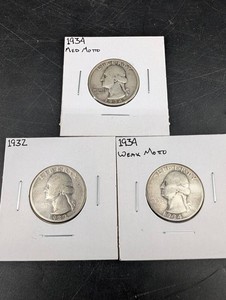 Lot of 3 United States Washington Quarters, 1932 & 1934