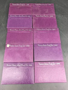 Lot of 10 United States Proof Sets 1984-1992