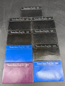 United States Proof Set Collection, 9 Pieces, 1975-1984