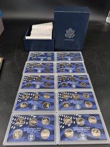 Complete 50pc United States Mint 50 State Quarters Proof Set, 1999-2008