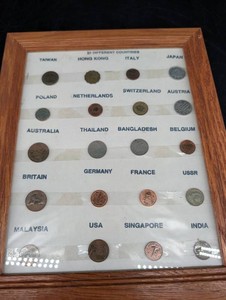 20-Country World Coin Collection Framed Display