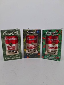 Vintage Campbells Soup Can Collectors Edition Ornaments (Lot of 3)