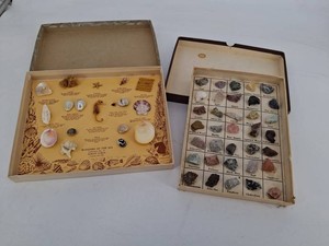 Vintage TBS Wonders of the Sea & Mineral Specimen Display Boxes