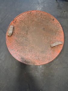 Round Metal Panel With Two Fabric Straps