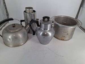 Vintage Aluminum Cookware Mixed Lot - Club, Mirro & Tea Kettle